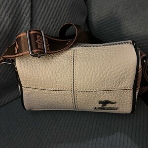 Cream Leather Crossbody Bag